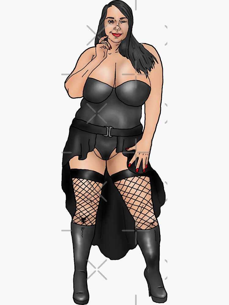 BBW Pin Up In A Gothic Dress Sticker By PinUpsandPulp Redbubble