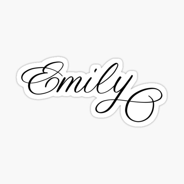 Custom Calligraphy Name Emily Sticker By The Rose Zone Redbubble