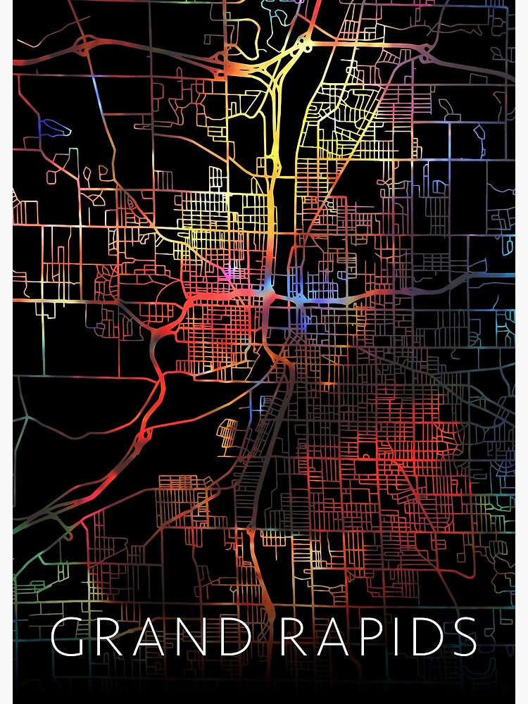 L Mina Fotogr Fica Mapa De Calles De La Ciudad De Grand Rapids Modo