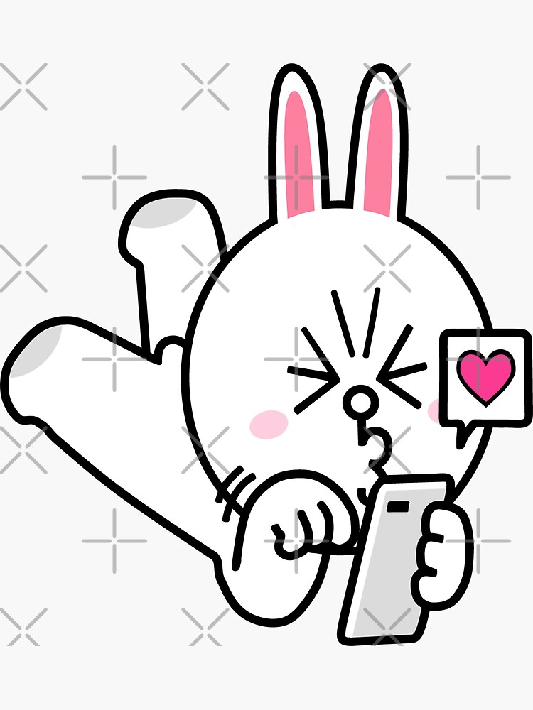 Cony Bunny Rabbit Brown Bear Sending All My Love To You Sticker For