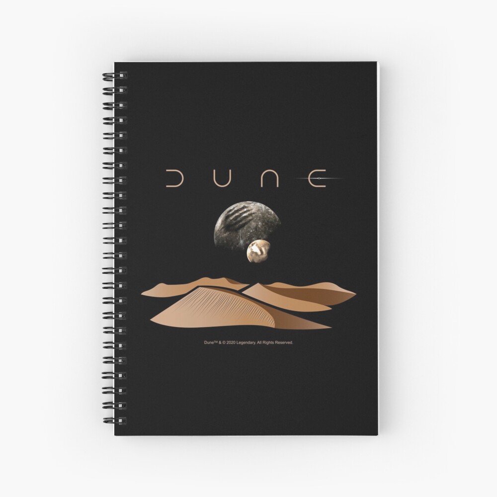 Dune Landscape With Moons Of Arrakis Spiral Notebook For Sale By