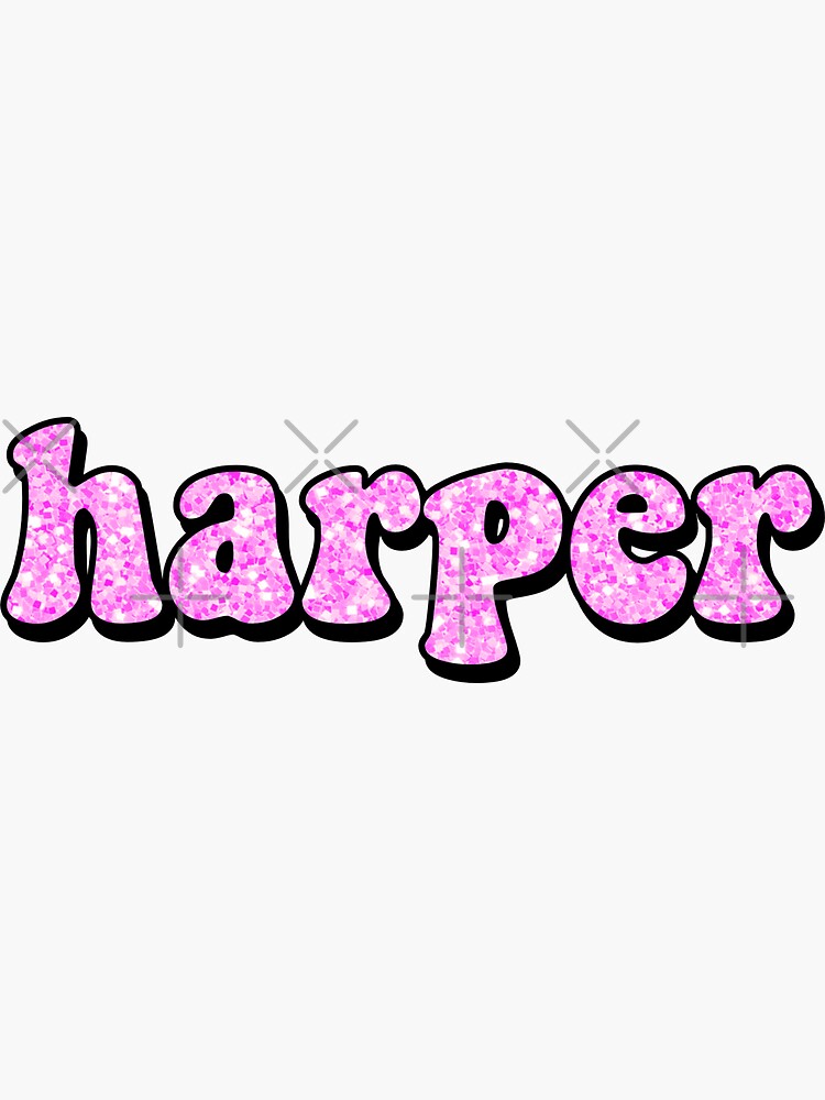 Aesthetic Hot Pink Glitter Harper Name Sticker By STAR10008 Redbubble