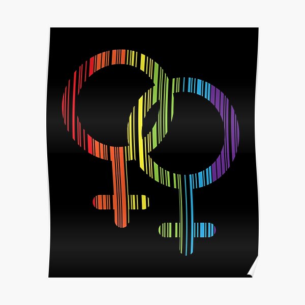 Rainbow Lesbian Symbol Barcode Poster For Sale By Dwarf Monkey