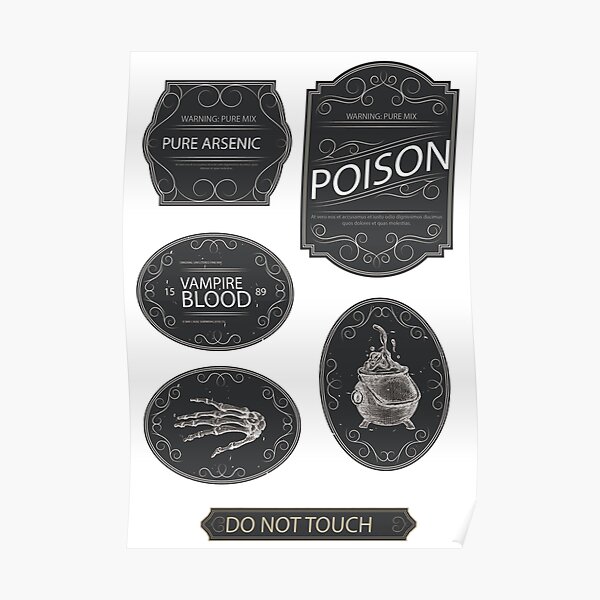 Halloween Potion Bottle Labels Sticker Pack Separated Witches