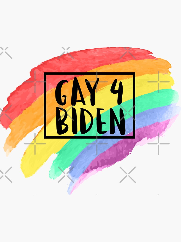 Watercolor Gay For Biden Lgbt Lgbtq Rainbow Gay Pride Sticker