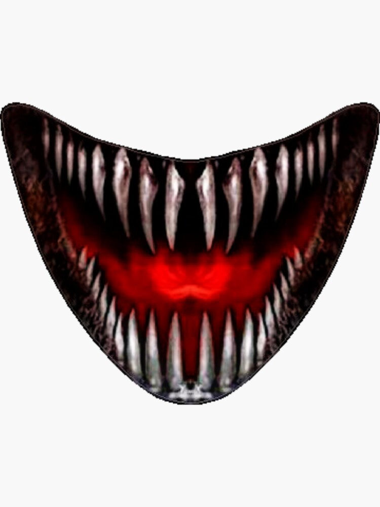 Scary Mouth Sticker For Sale By Rahafwhw Redbubble