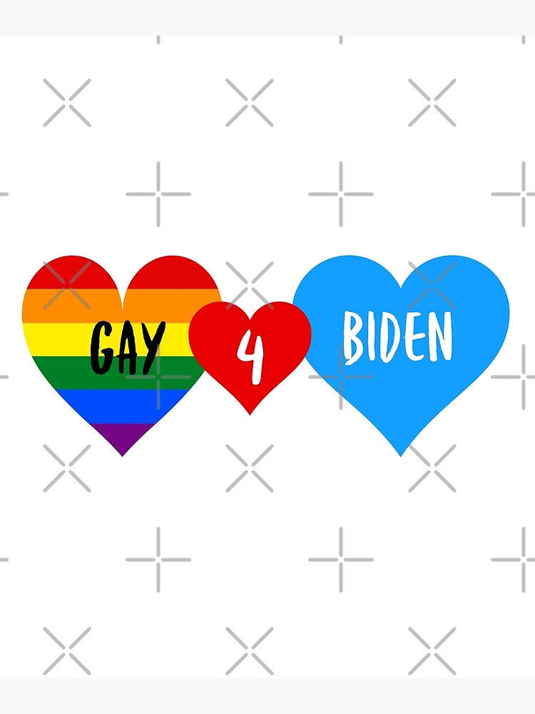 Gay For Biden 2020 LGBT LGBTQ Rainbow Gay Pride Heart Poster By