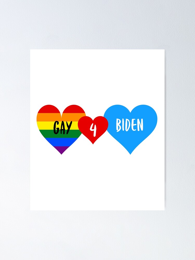 Gay For Biden Lgbt Lgbtq Rainbow Gay Pride Heart Poster By