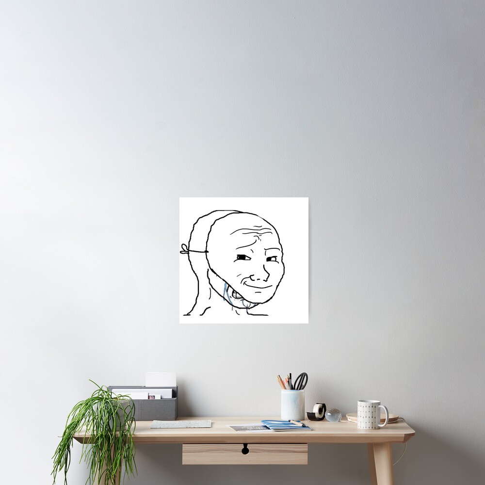 Crying Wojak Mask Meme Poster For Sale By Zetaexe Redbubble