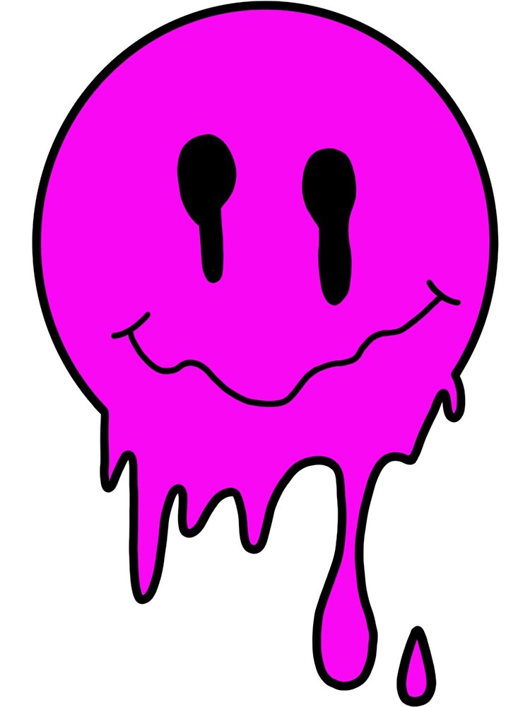 Pink Drippy Smiley Face Photographic Print For Sale By Rachdesigns Redbubble