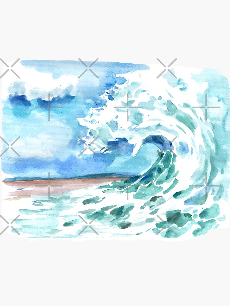 Ocean Wave Sticker By GloomyGladys Redbubble