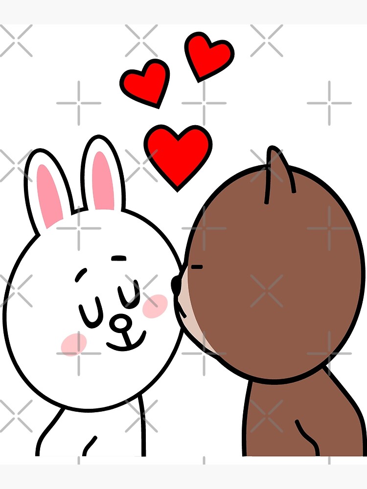 Brown Bear Cony Bunny Rabbit The Kiss Poster For Sale By Tommytbird