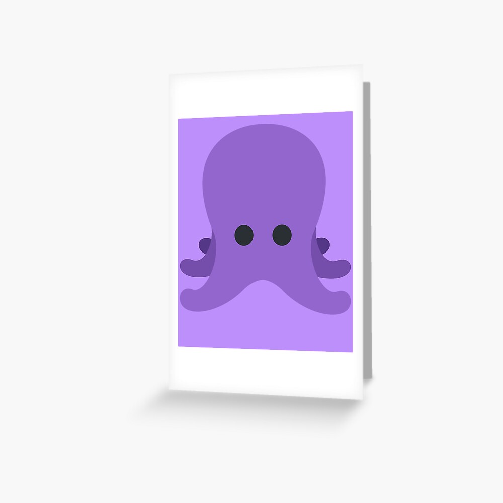 Octopus Emoji Purple Costume Gift Greeting Card By Mkmemo Redbubble