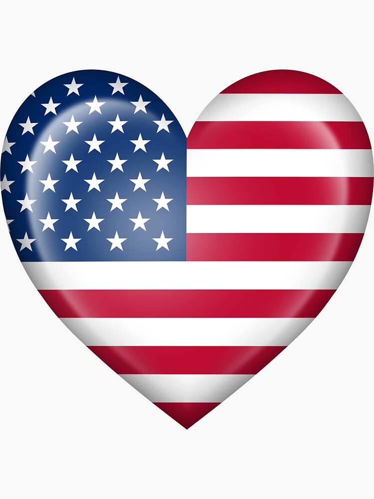 American Heart Flag Sticker By JeffBartels Redbubble