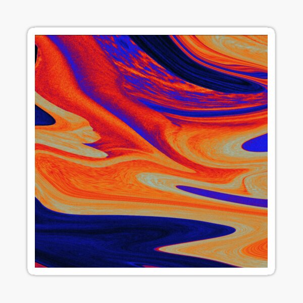 Orange And Blue Marble Sticker By Shypeony Redbubble