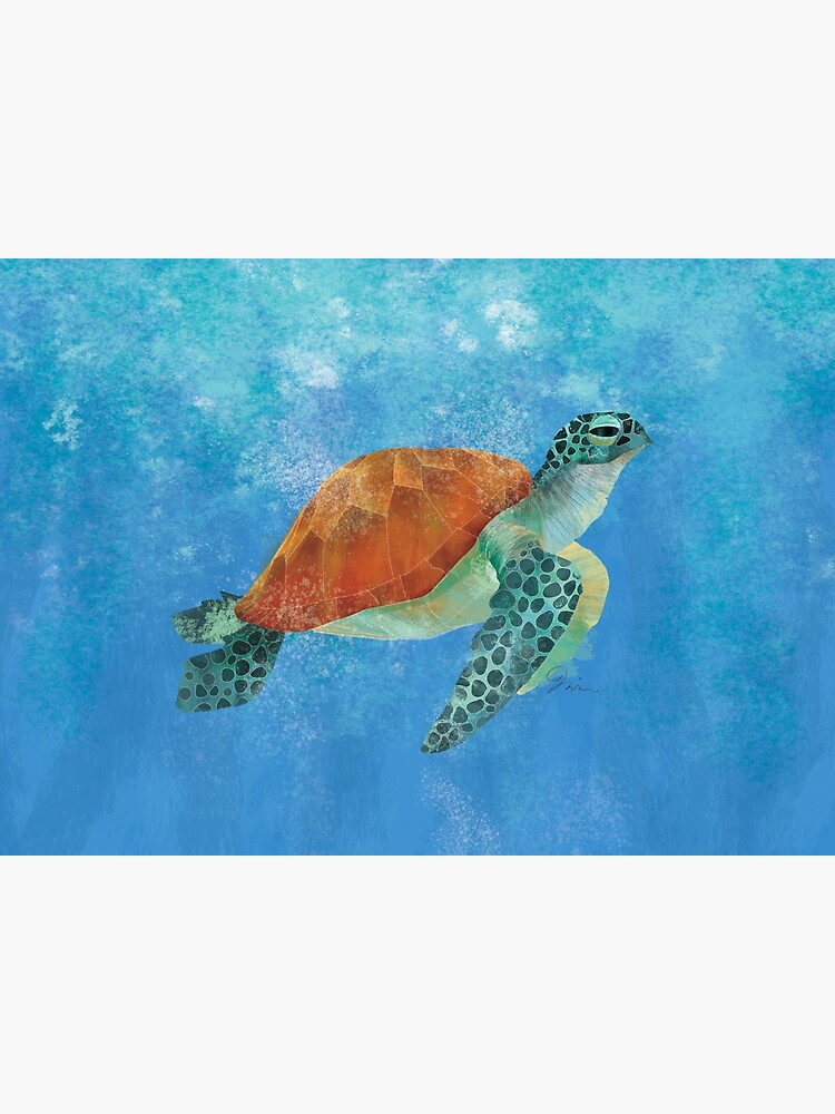 Green Sea Turtle Horizontal Poster By Trevorirvin Redbubble