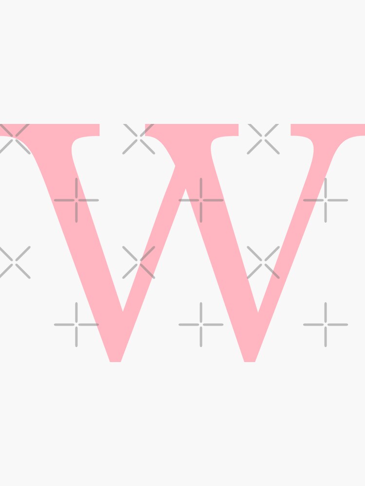 Letter W Light Pink Color Sticker For Sale By Funstudio Redbubble