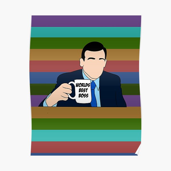 Michael Scott Worlds Best Boss Poster For Sale By Tvdoodles Redbubble