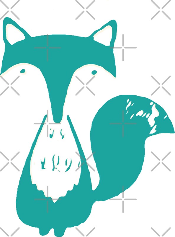 Monsieur Fox Teal Stickers By Racheltilley Redbubble