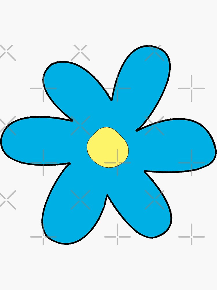 Mystery Machine Blue Flower Sticker For Sale By Yasmh Redbubble