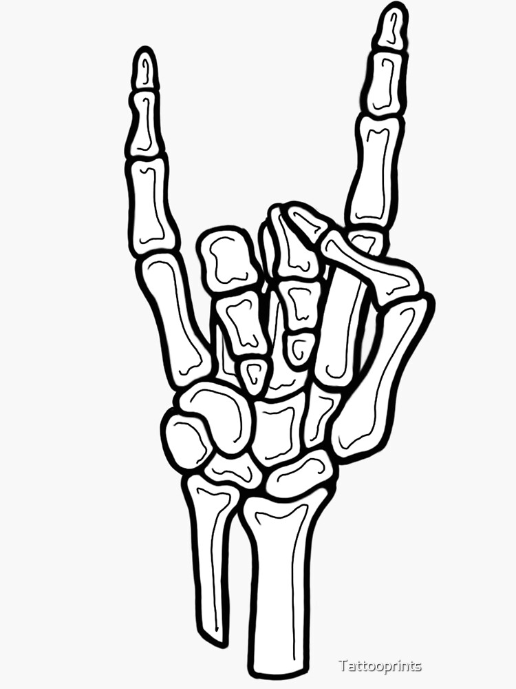 Skeleton Hand Sticker By Tattooprints Redbubble