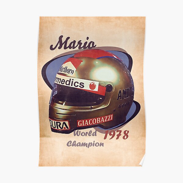 Mario Andretti S Helmet Poster For Sale By Popcultposters Redbubble