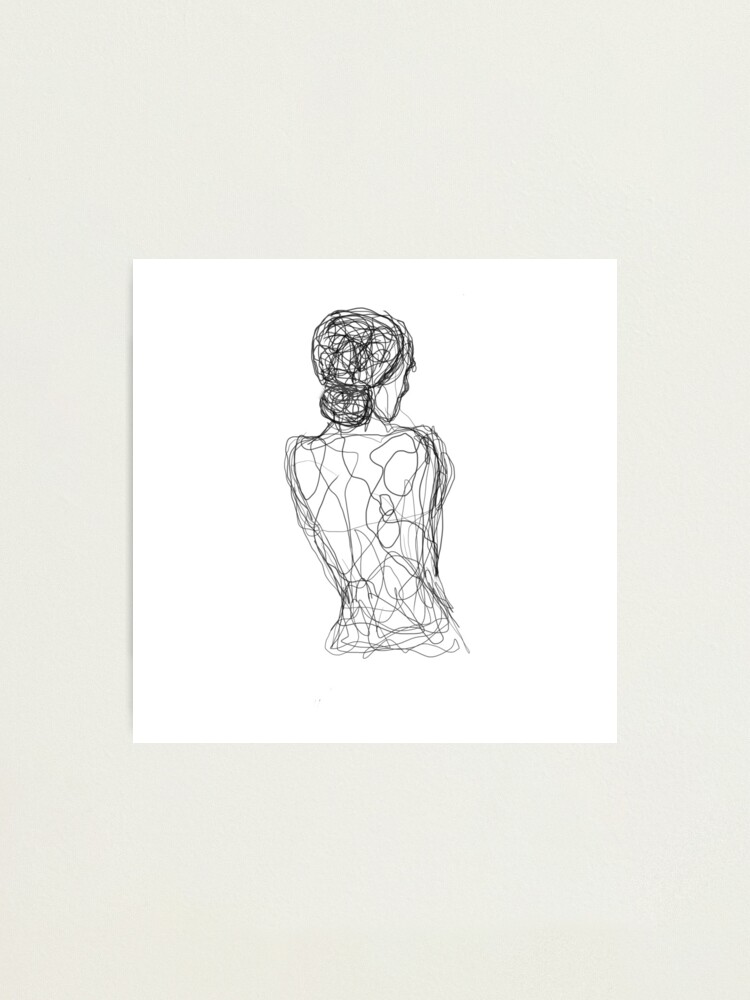 Naked Woman Line Art Drawing Photographic Print For Sale By Beliche