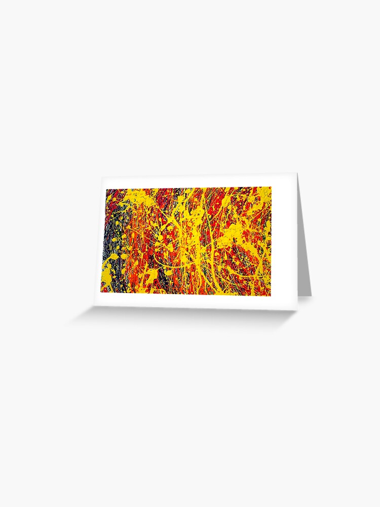 Abstract Jackson Pollock Painting Original Art Greeting Card For