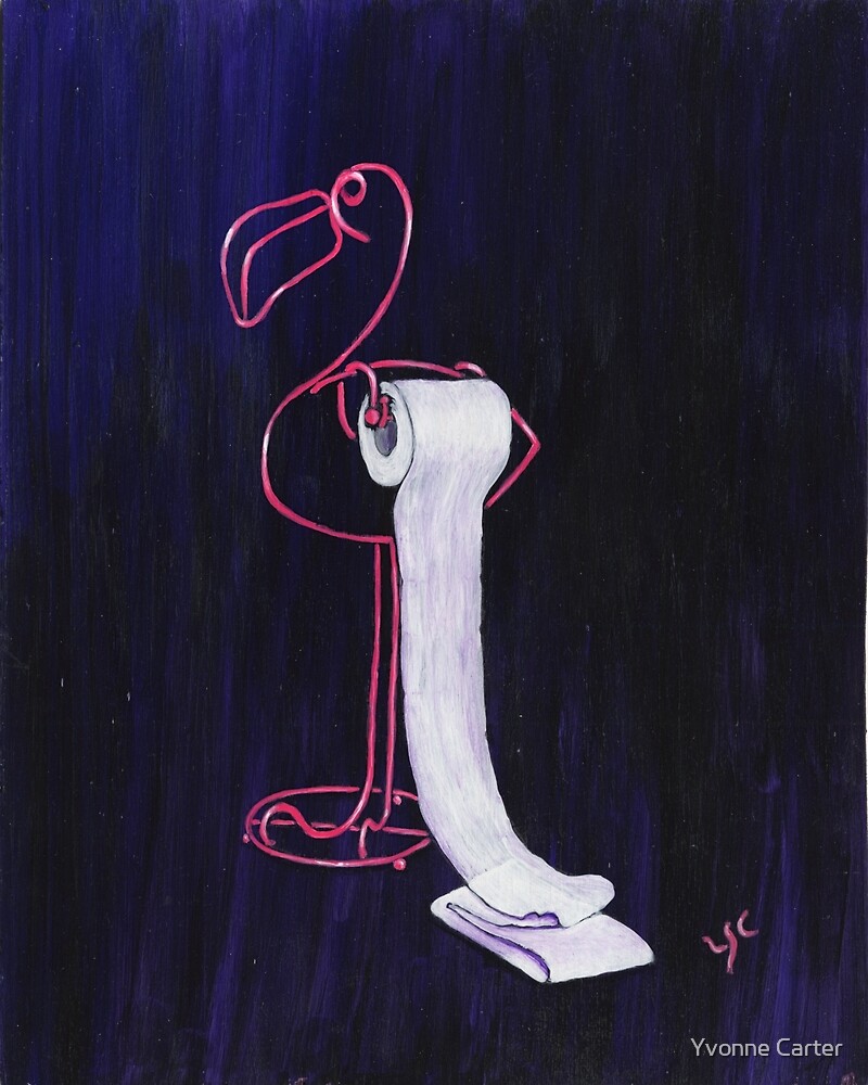 "Pink Flamingo Toilet Paper Holder" by Yvonne Carter | Redbubble