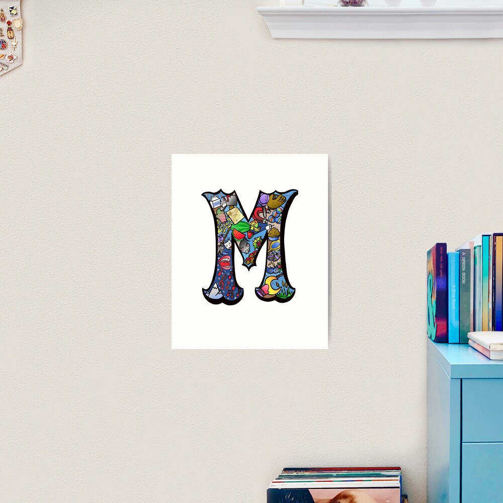 Doodle Letter M Art Print For Sale By Missmann Redbubble