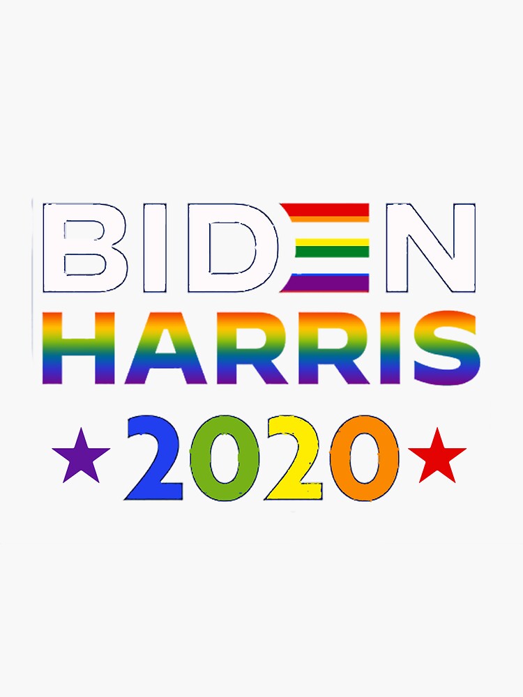 Joe Biden Kamala Harris Rainbow Gay Pride Lgbt Election Sticker