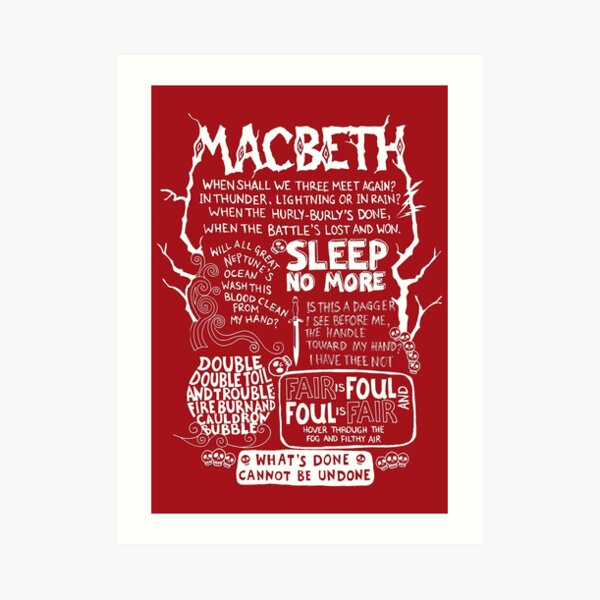 Shakespeare S Macbeth Art Print For Sale By Quotegeek Redbubble