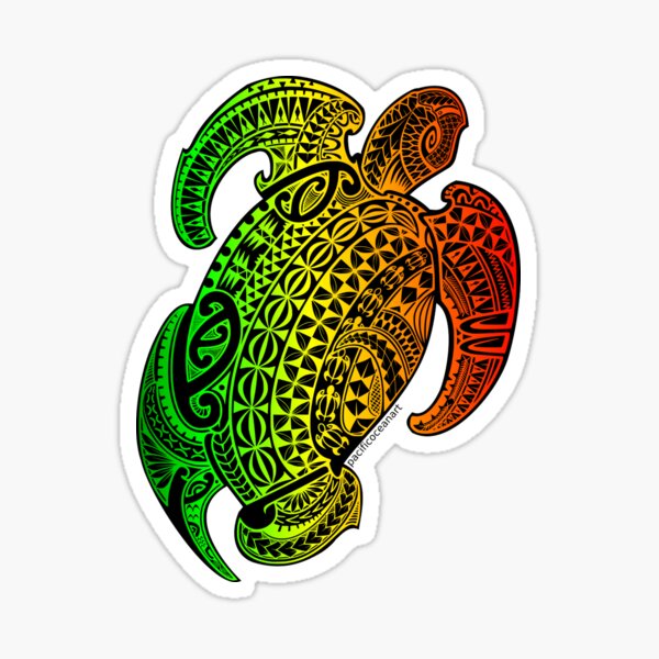 PACIFIC RASTA TURTLE Sticker For Sale By Pacificoceanart Redbubble