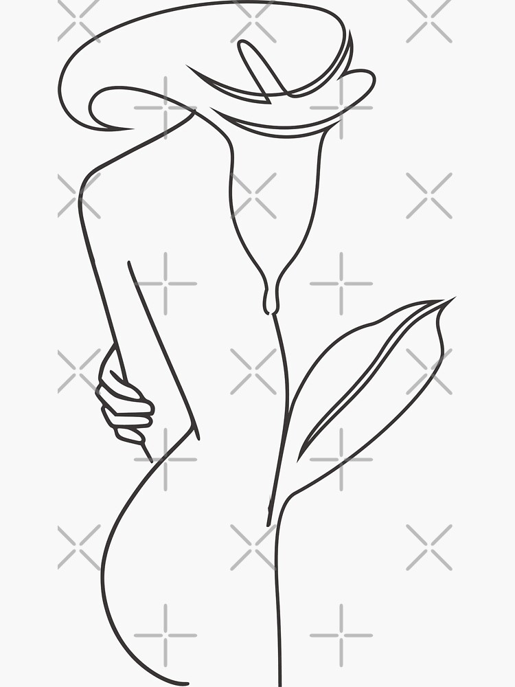 Nude Women Body Nymph Line Art Sticker For Sale By Hermindspeaks