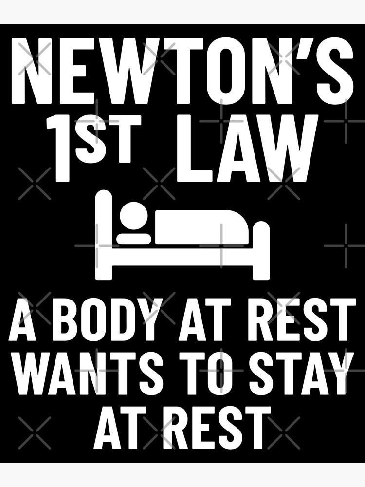 Funny Physics Joke Newton S First Law Poster For Sale By