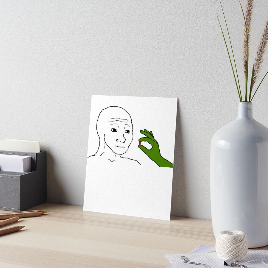 Wojak Npc Pepe Redpill Meme Art Board Print For Sale By Basedbaldy