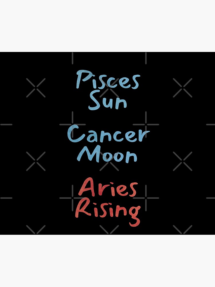 Pisces Sun Cancer Moon Aries Rising Text Poster For Sale By