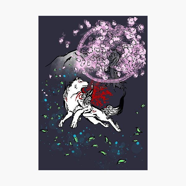 Amaterasu Okami With Cherry Blossoms Photographic Print For Sale By