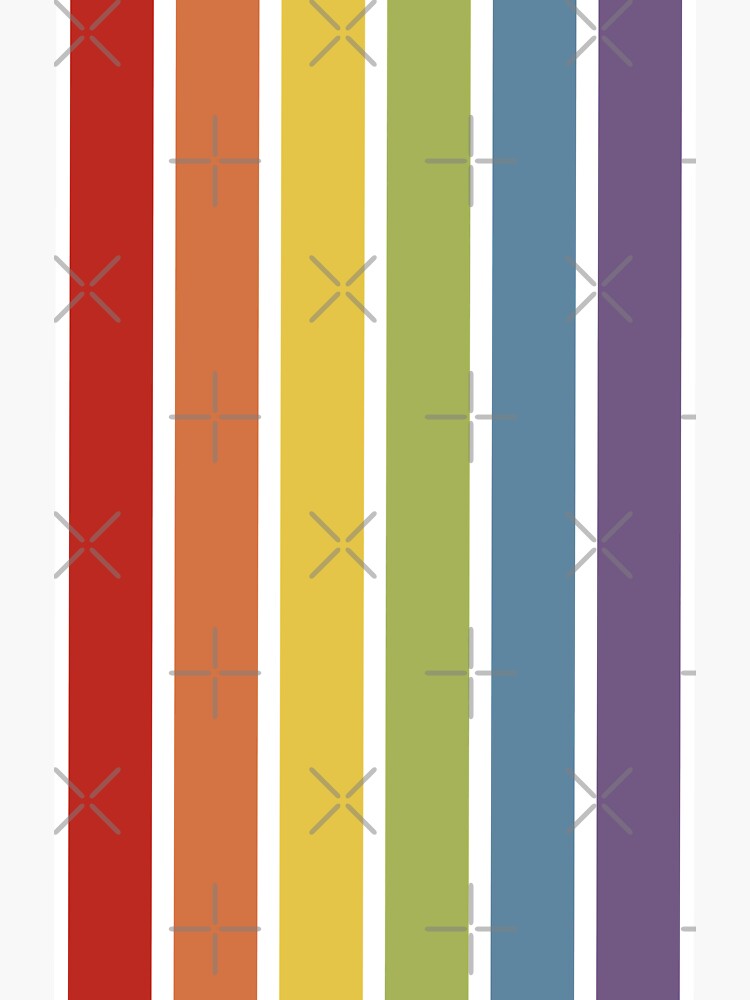 Lgbt Gay Pride Rainbow Strip Muted Color Tone Sticker By Ricaso