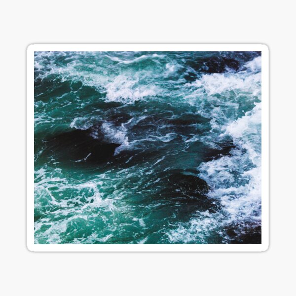 Blue Ocean Waves Sticker By Engykhalil Redbubble