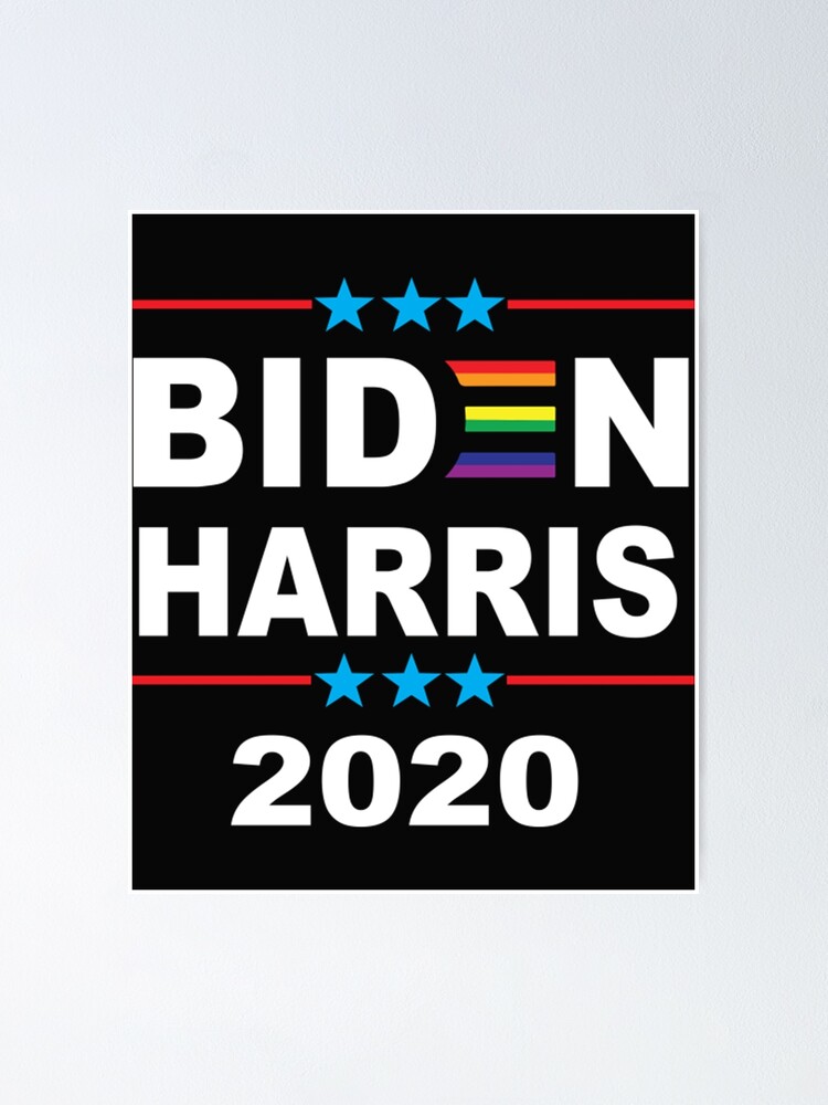 Joe Biden 2020 Kamala Harris Rainbow Gay Pride LGBT Election Poster