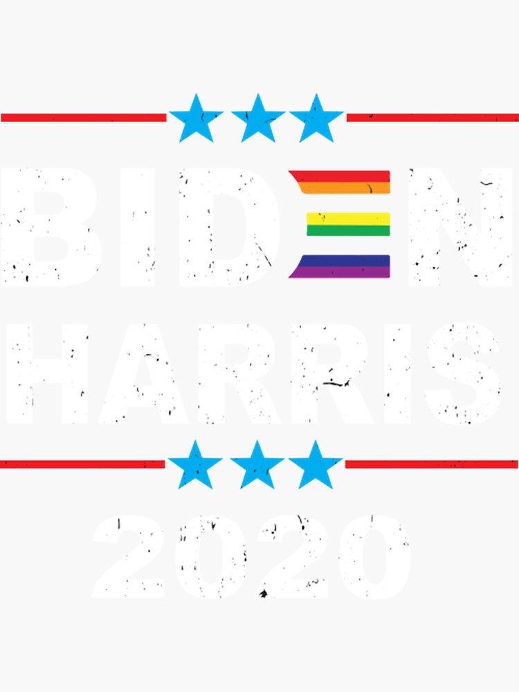 Joe Biden Kamala Harris Rainbow Gay Pride Lgbt Election Sticker