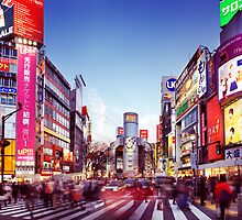 People crossing street in Shibuya Tokyo art photo print by ArtNudePhotos