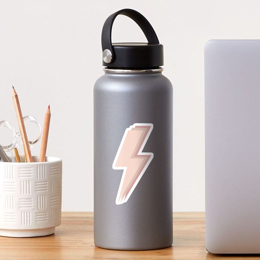 Layered Trendy Lightning Bolt Light Pink Sticker For Sale By