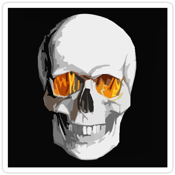 "Flaming Skull" Stickers by PixelsPlus | Redbubble