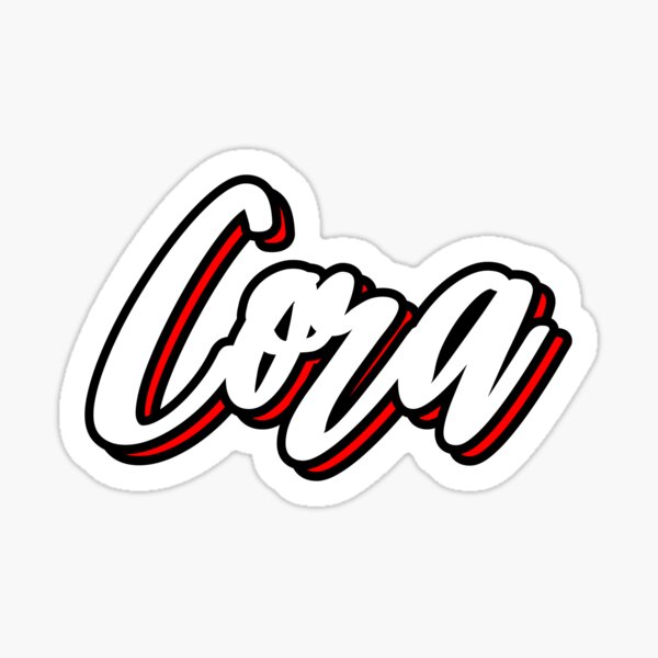 Cora First Name Hand Lettering Design Sticker For Sale By Sulies