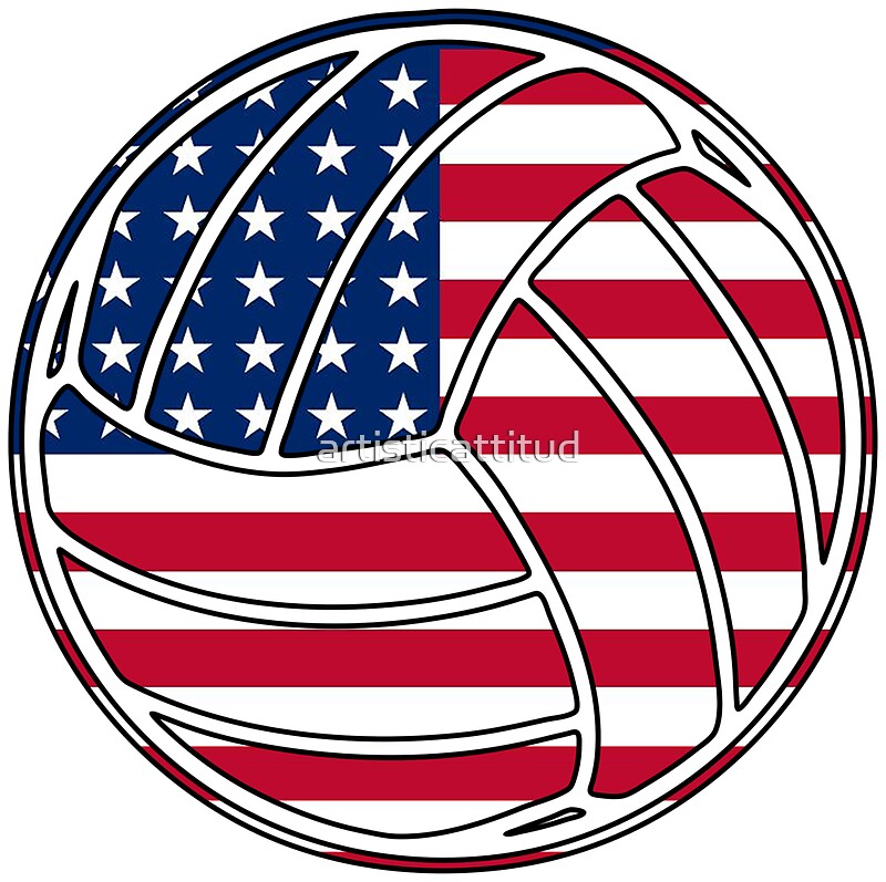 American Flag Volleyball Stickers By Artisticattitud Redbubble