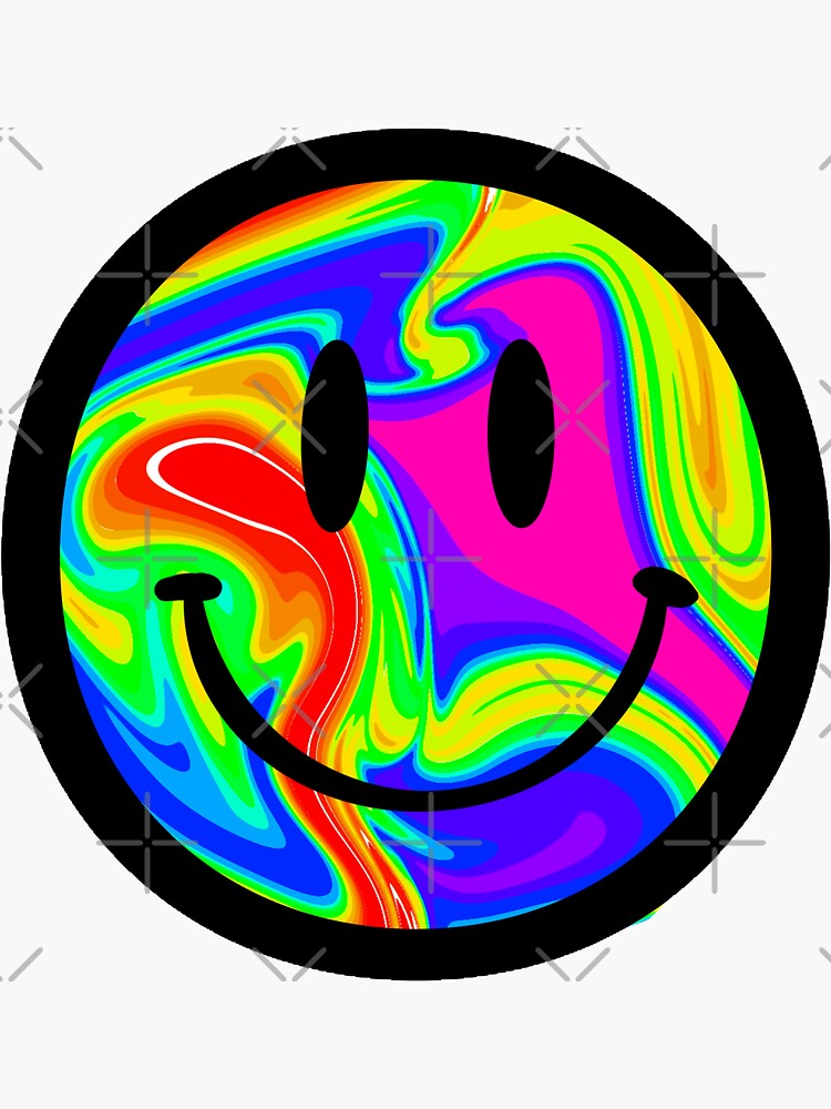 Rainbow Smiley Face Sticker By Jocielev Redbubble