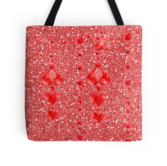 red glitter bag