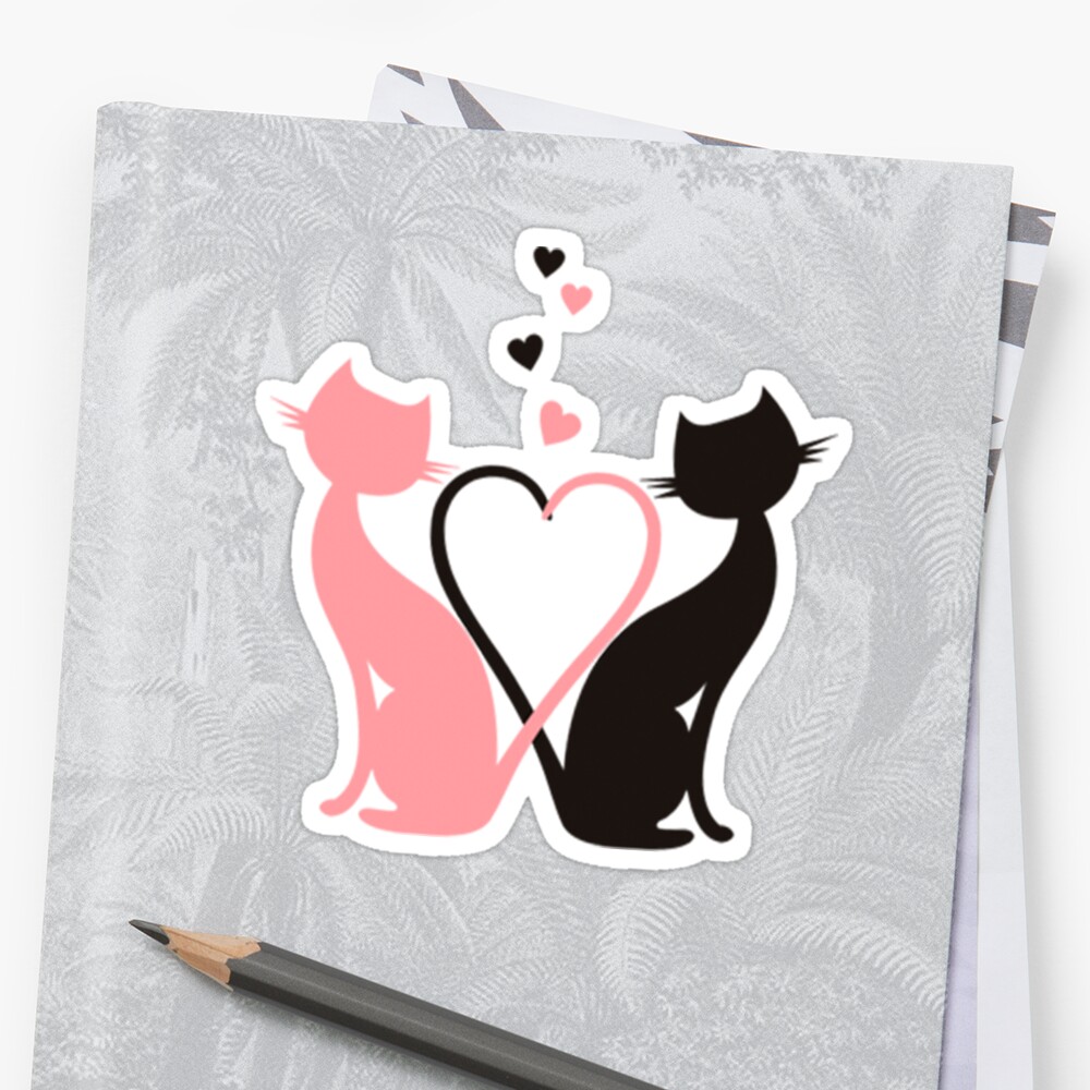 The Love Cats Stickers By Vitalia Redbubble